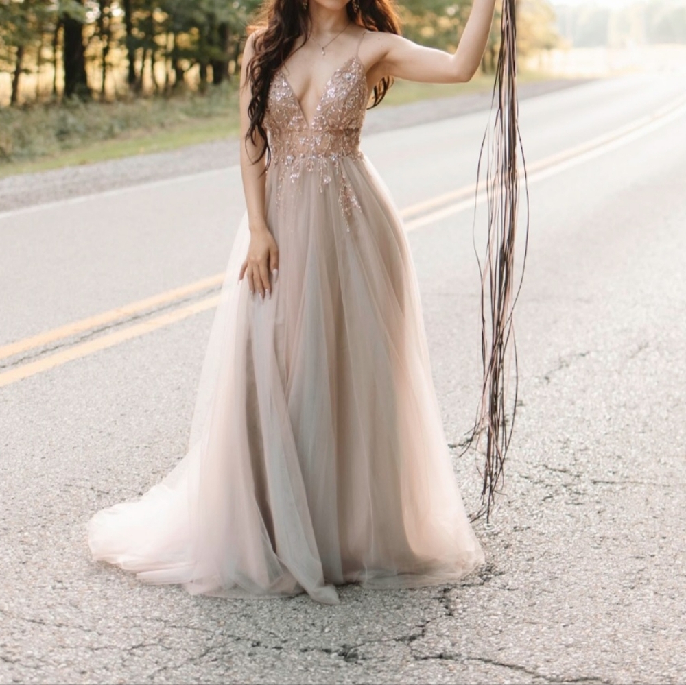 Elegant Pink Evening Gown